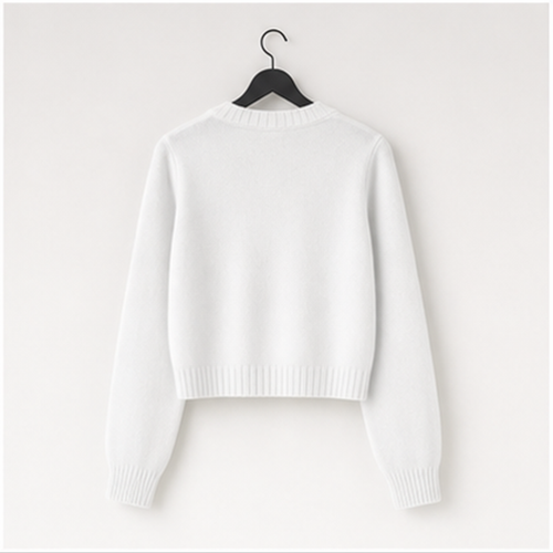 Cropped Cardigan Bolero Shrug for Women, Button Down Long Sleeve Knit Sweater for Dresses, for Jeans, XS to XL - back view