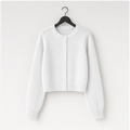 Cropped Cardigan Bolero Shrug for Women, Button Down Long Sleeve Knit Sweater for Dresses, for Jeans, XS to XL - front view