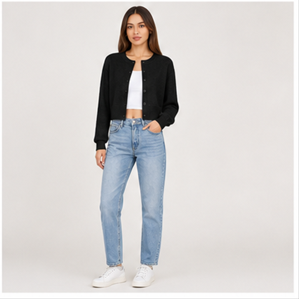 Women Crew Neck Summer Clothes, Fashion Spring Outfits, Y2k Fashion, Perfect for Church, Office AC - model view