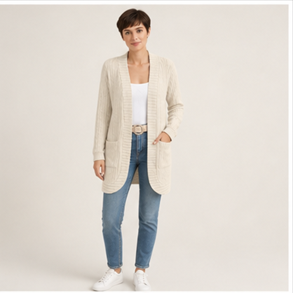 Women's Long Sleeve Open Front with Pockets Long Cardigans for Women Lightweight Soft Casual Dressy Loose Fit Cardigan Sweate