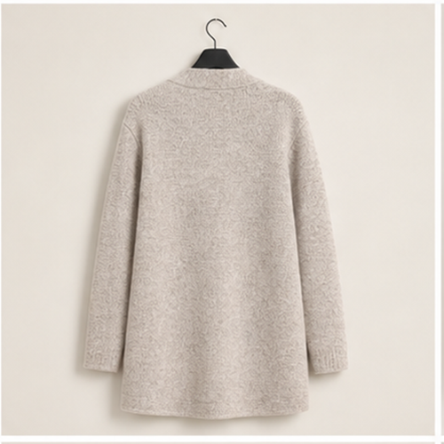 Women Lightweight Open Front Cardigans Casual Loose Fall Outfits with Pockets - back view