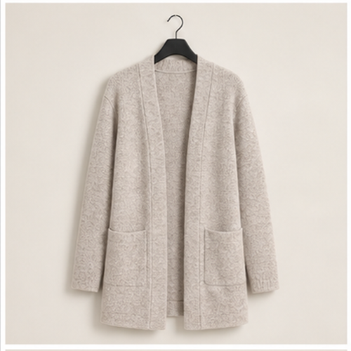 Women Lightweight Open Front Cardigans Casual Loose Fall Outfits with Pockets - front view
