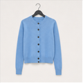 Women's Long Sleeve Cardigan Sweater, Button Down Knit Shrug, Slim Fit Stretch Soft Lounge Office - front view