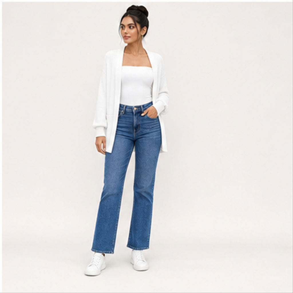 Women's Cardigan Shrugs Long Batwing Sleeve Knitted Cropped Bolero Open Front Casual Elegant Cardigans for Dresses - model vi