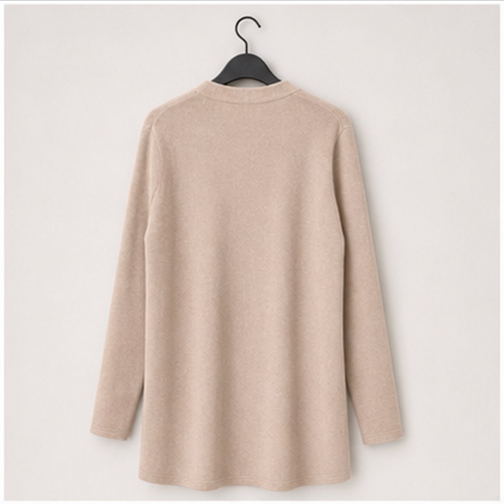 Women Long Sleeve Open Front Casual Cardigans with Pockets - back view