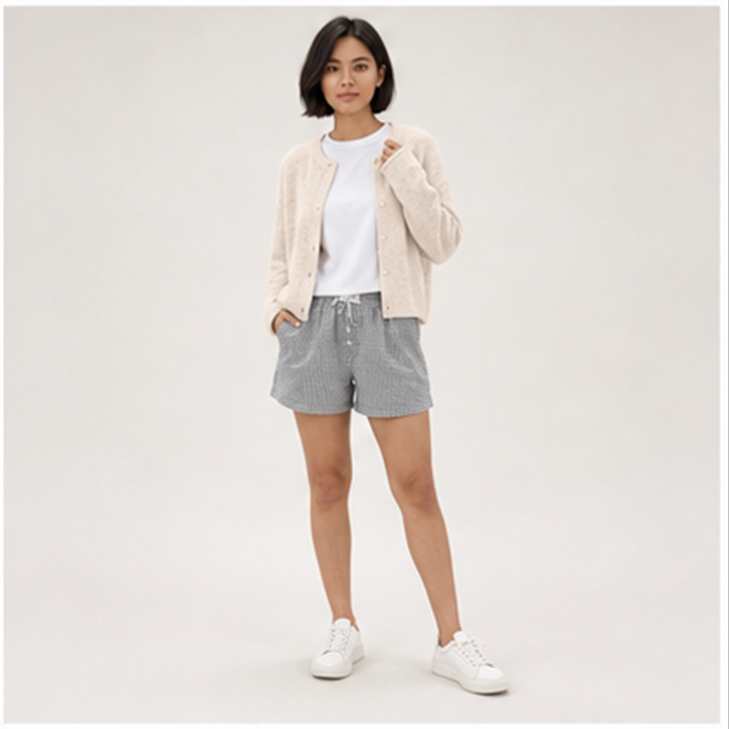 Women's Oversized Button Down Long Sleeve Cardigans Spring Outfits Travel Holiday Clothes - model view