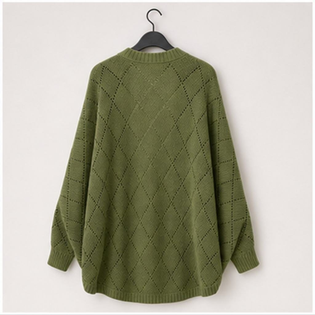 Women's Crochet Oversized Cardigan Sweaters Spring Hollow Out Long Batwing Sleeve Summer Shrugs Lightweight Sweater - back vi