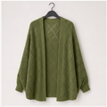 Women's Crochet Oversized Cardigan Sweaters Spring Hollow Out Long Batwing Sleeve Summer Shrugs Lightweight Sweater - front v