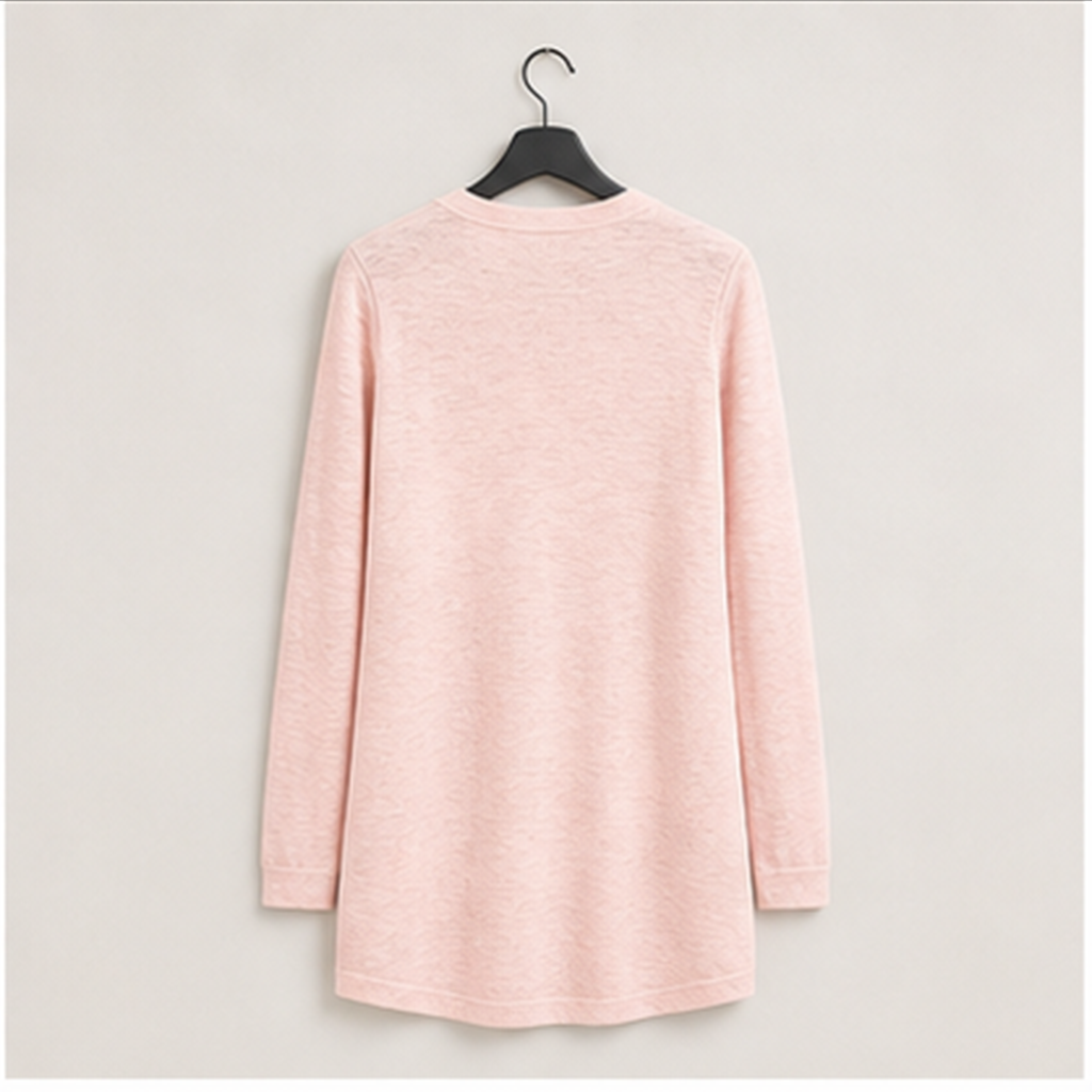 Women's Lightweight Cardigan Summer Long Open Front Button Down Trendy Loose Outwear with Pockets - back view