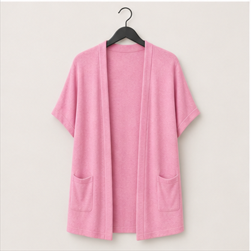 Women's Short Sleeve Cardigan Summer Fashion Top Casual Dressy Loose Lightweight Cardigans with Pockets - front view