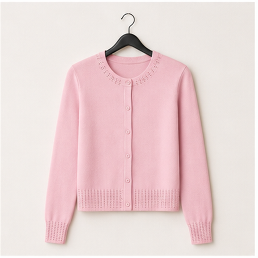 Women's Cropped Cardigan Sweaters Trendy Lightweight Shrugs Button Up Long Sleeve Knit Tops - front view