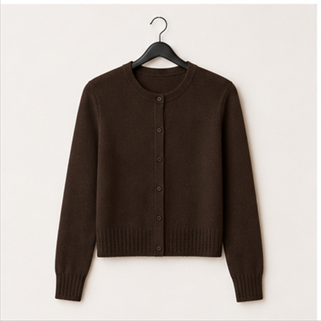 Women's Cropped Cardigan Sweater Lightweight Soft Knit ong Sleeve Crew Neck Button Down ressy Cute Versatile Outfits pring Fa
