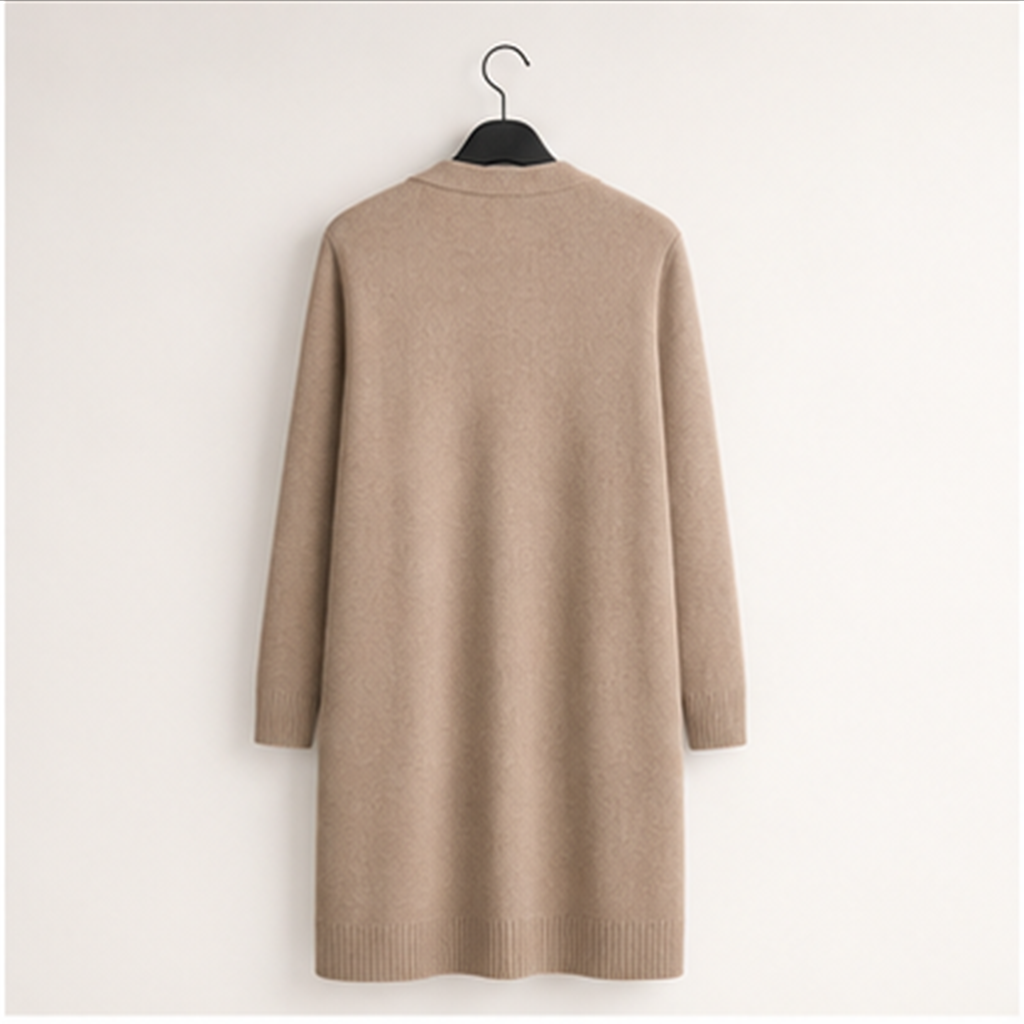 Women's Long Cardigan Sweaters Lightweight Sweater Long Sleeve Open Front Casual Knit Duster Cardigans with Pocket - back vie