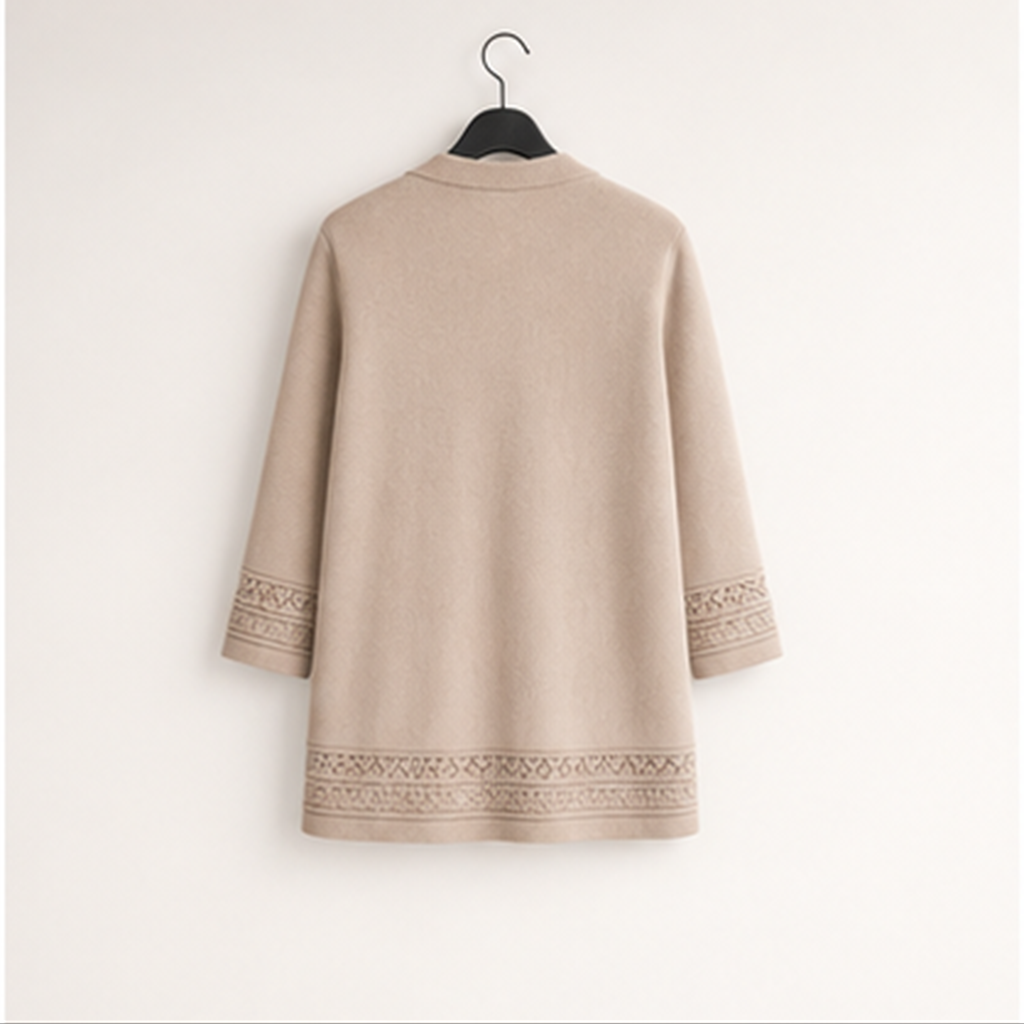 Women Casual 3/4 Sleeve Lightweight Cardigans Summer Spring Button Down Sweater Tops - back view