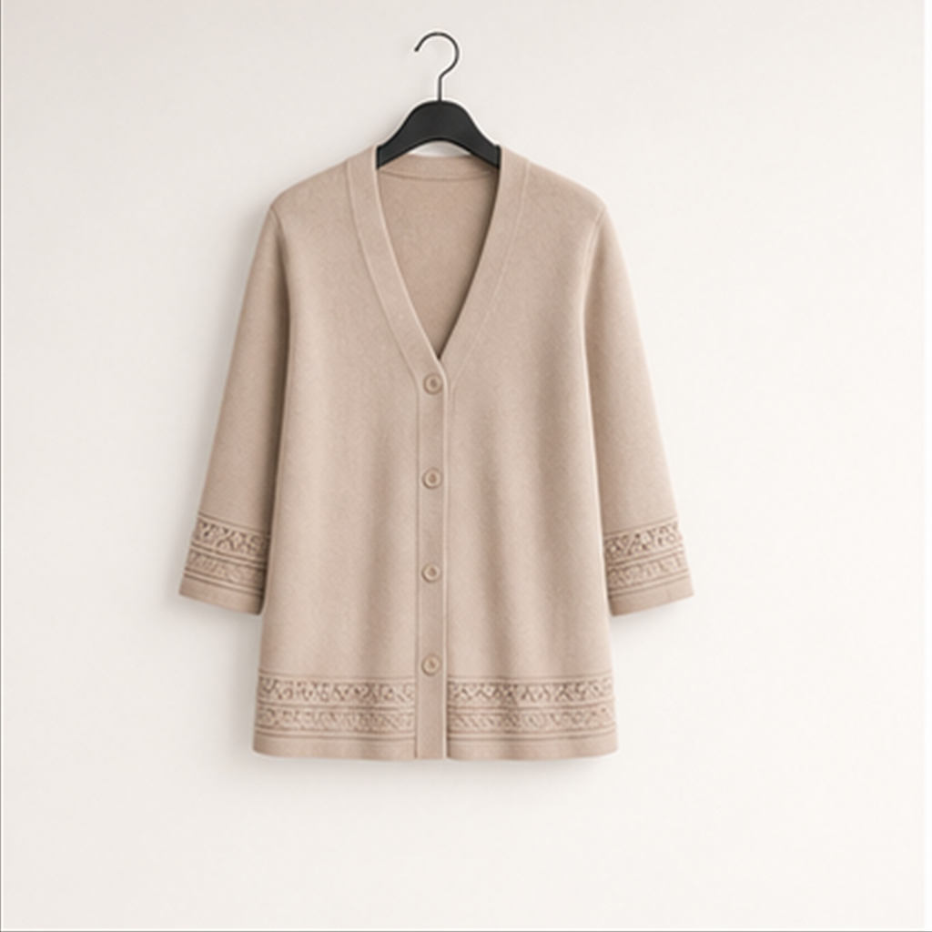 Women Casual 3/4 Sleeve Lightweight Cardigans Summer Spring Button Down Sweater Tops - front view