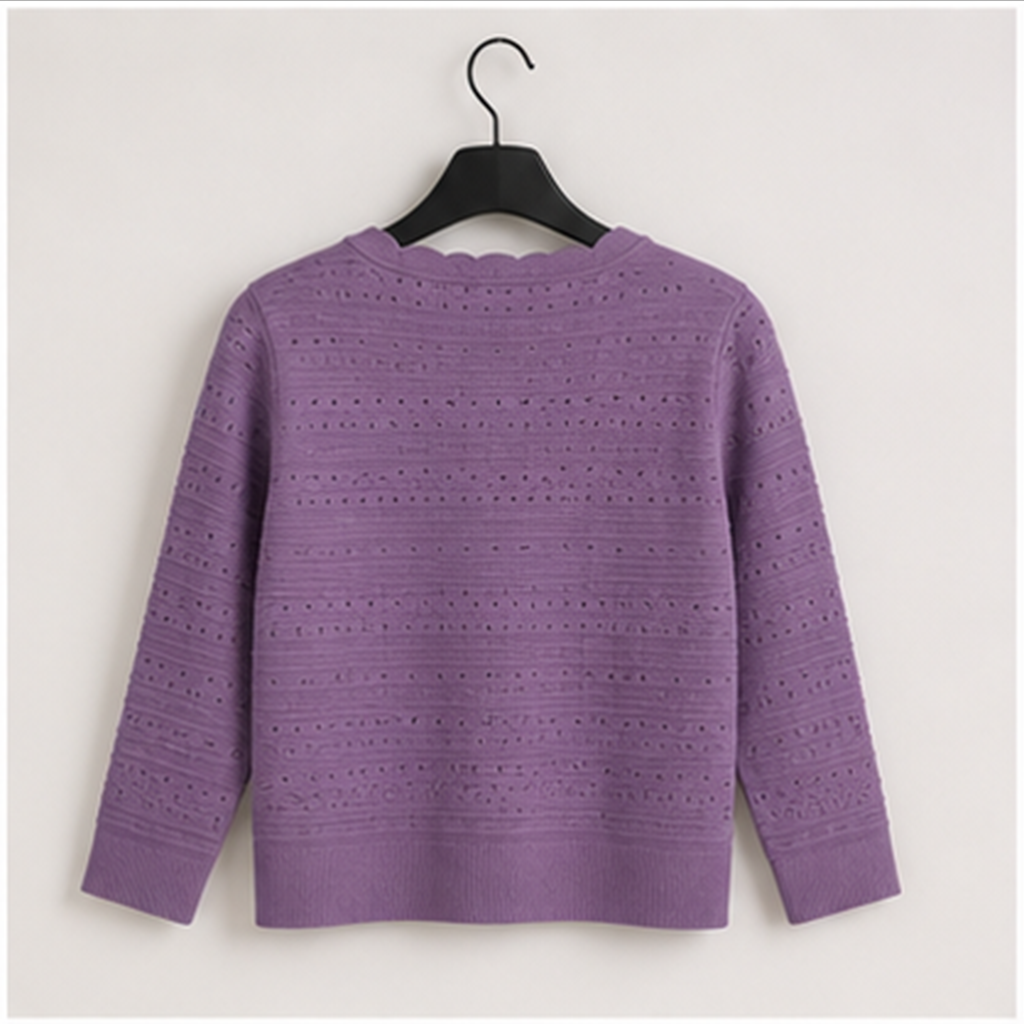 Women's 3/4 Sleeve Cardigan Sweater, Lightweight Cropped Cardigan Trendy, Dressy Casual Crochet Bolero Shrugs - back view
