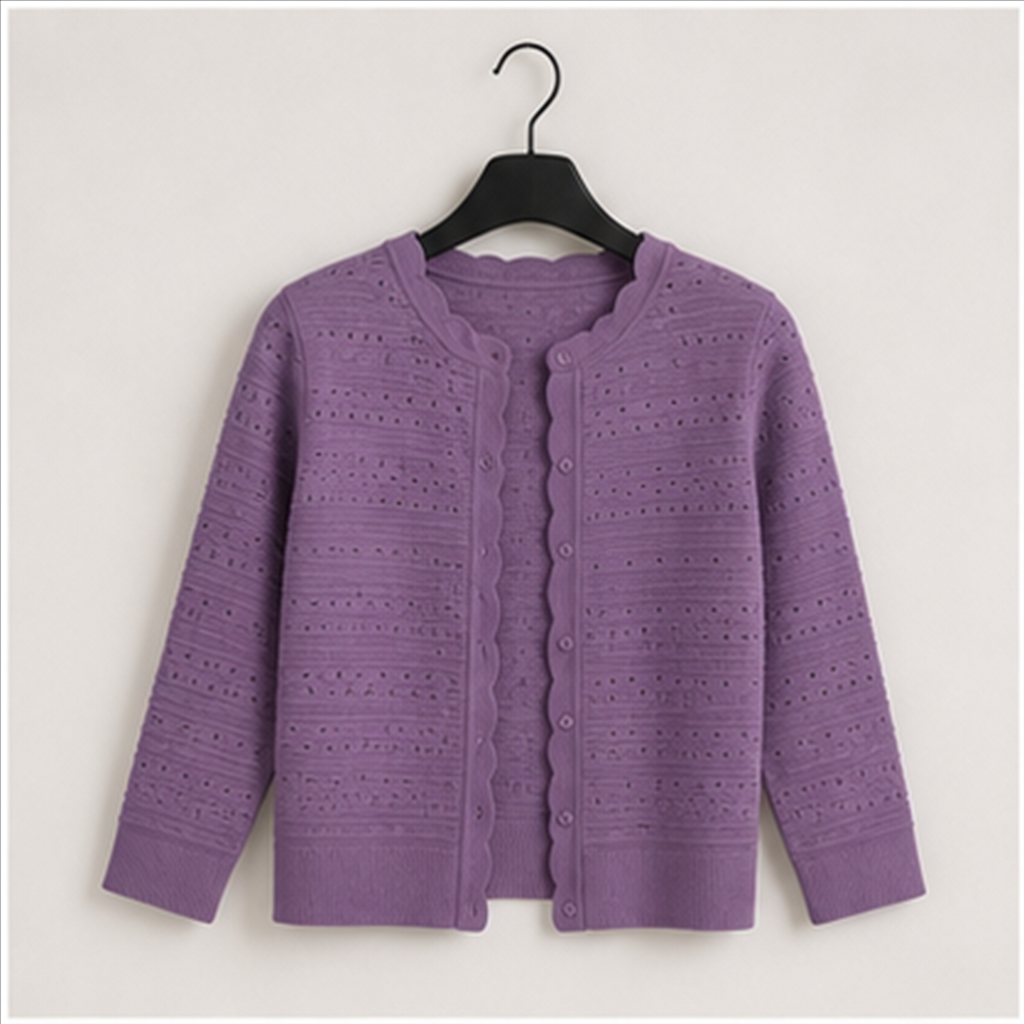 Women's 3/4 Sleeve Cardigan Sweater, Lightweight Cropped Cardigan Trendy, Dressy Casual Crochet Bolero Shrugs - front view