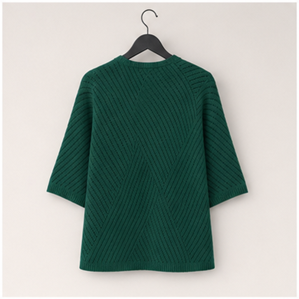 Women Short Sleeve V Neck Crochet Kimonos Loose Open Front Hollow Out Cover Ups - back view