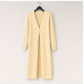 Women's Long Cardigan Trendy, Lightweight Knit Dusters Coat, V Neck Button Up Sweater Maxi Dress - front view